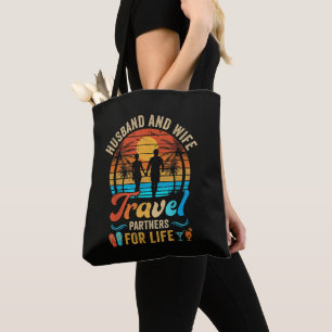 Husband and Wife Travel Partners for Life Beach Tote Bag