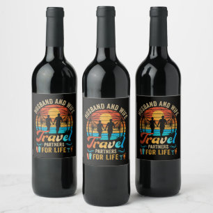 Husband and Wife Travel Partners for Life Beach Wine Label