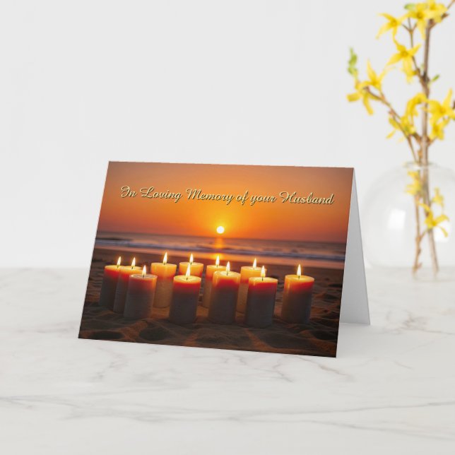 Husband Anniversary of Passing Death Remembrance C Card (Yellow Flower)