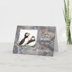 Husband Anniversary - Puffin Humor Card