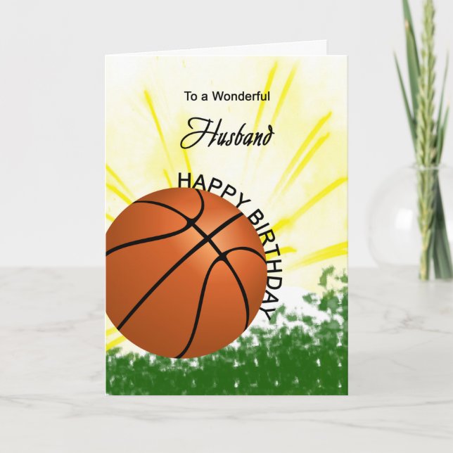 Husband Basketball Birthday Card (Front)