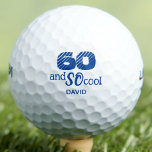 Husband Birthday Gift – 60 and So Cool Design Golf Balls<br><div class="desc">A fun and sporty 60th birthday golf gift for your amazing husband! This modern golf ball features the bold phrase “60 and So Cool” in blue plaid. A unique and personal keepsake for golf lovers turning 60. Enjoy!</div>