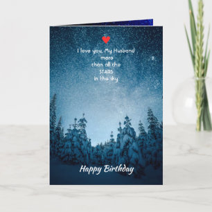 Husband Birthday Love you more than all Stars Holiday Card