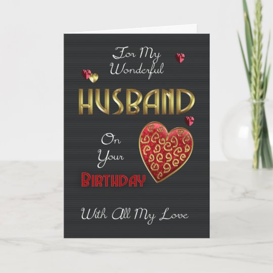 Download Husband, Birthday With Gold Effect Card | Zazzle.co.uk