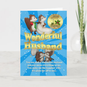 Husband Christmas Card - Love Squirrels