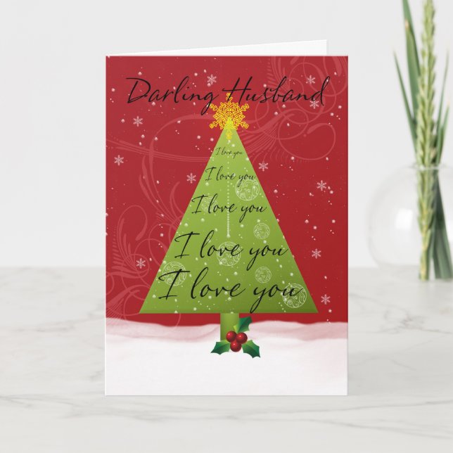 Husband Christmas Card With Holiday Tree (Front)