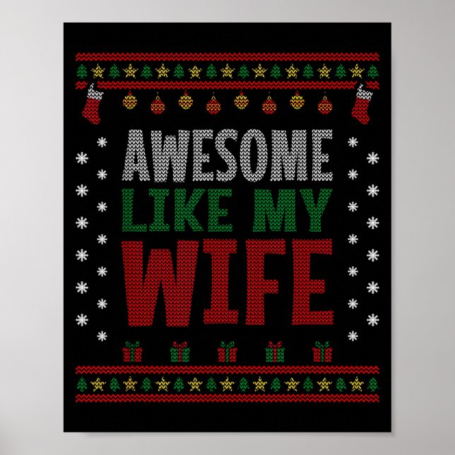 Husband Christmas - Funny Awesome Like My Wife  Poster (Front)