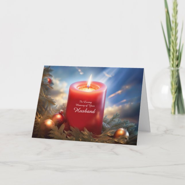 Husband Christmas Sympathy Memorial  Card (Front)