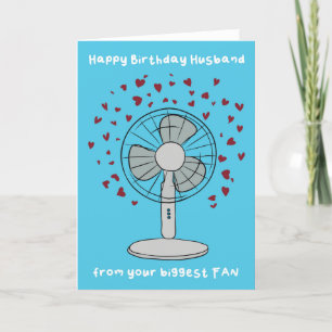 Husband Contemporary Biggest Fan Pun Birthday Card