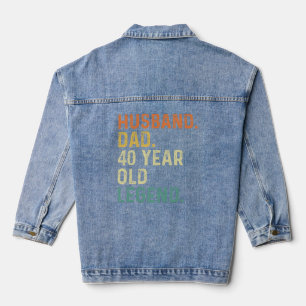 Husband dad 40 Year old legend 40th birthday men Denim Jacket
