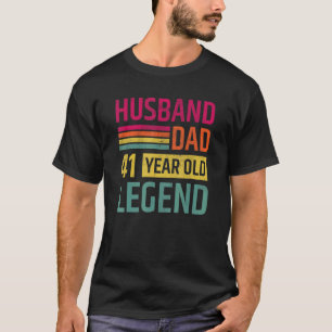 Husband Dad 41 Year Old Legend Men's  Birthday T-Shirt