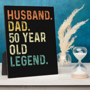 Husband dad 50 Year old legend 50th birthday gift Plaque