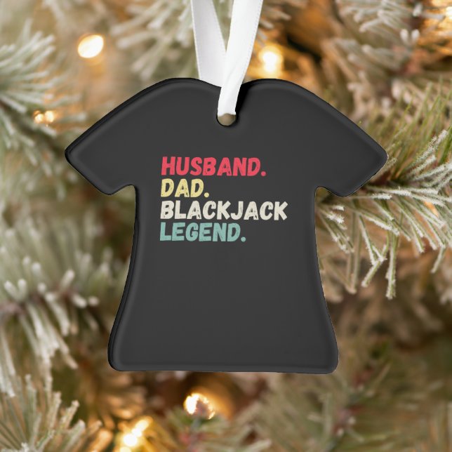 Husband dad blackjack legend card game Christmas Ornament (Tree)