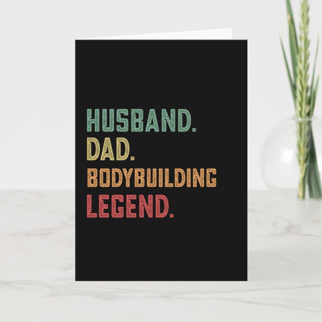 Husband Dad Bodybuilding Legend bodybuilder Card (Front)