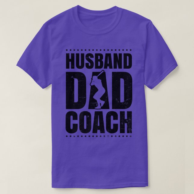 Husband Dad Coach Design Baseball Dad Premium T-Sh T-Shirt (Design Front)