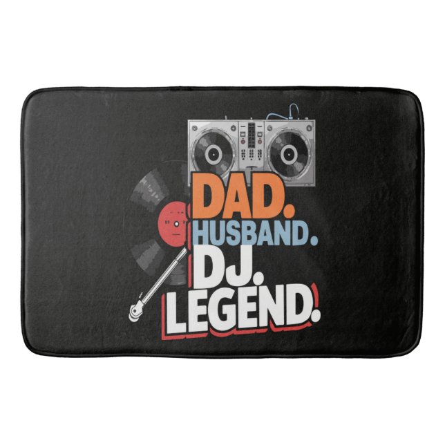 Husband Dad DJ Legend Bath Mat (Front)