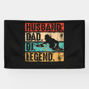 Husband Dad DJ Legend DJ Disk Jockey Music Player Banner
