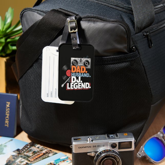 Husband Dad DJ Legend Luggage Tag (Front & Back)