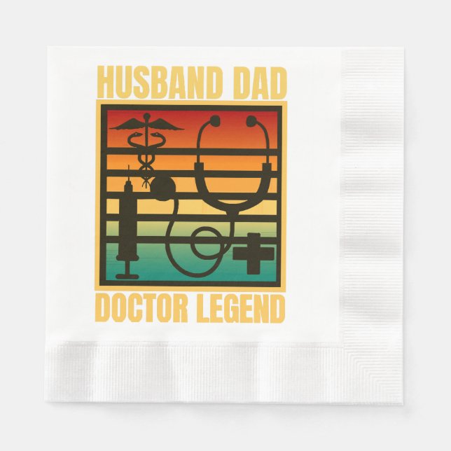 Husband Dad Doctor Legend Napkin (Front)