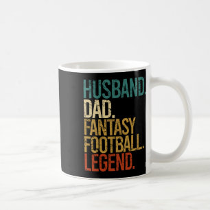 Husband Dad Fantasy Football Legend Funny Men Retr Coffee Mug