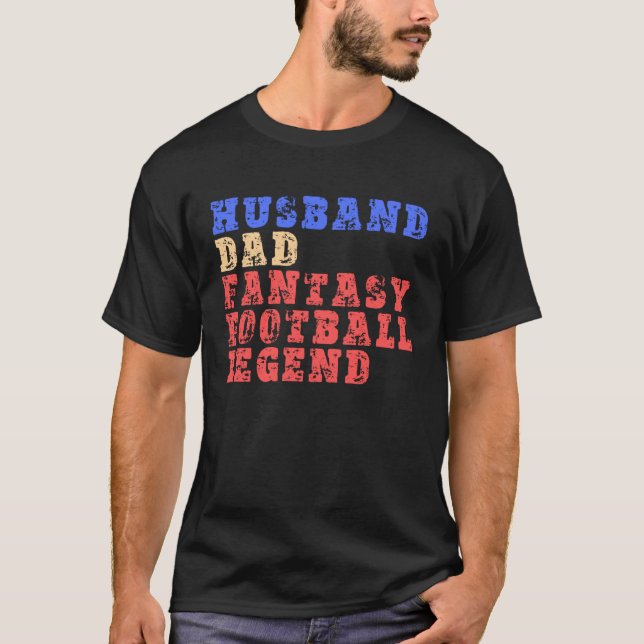 Husband Dad Fantasy Football Legend  Mens Retro T-Shirt (Front)