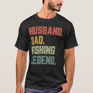 Husband Dad Fishing Legend Funny Father vintage T-Shirt