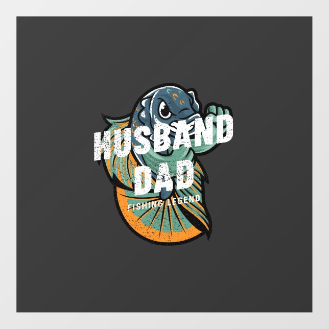 Husband Dad Fishing Legend Window Cling (Sheet)