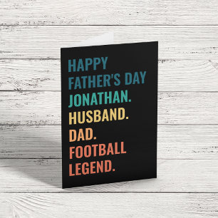 Husband Dad Football Legend Custom Father's Day Holiday Card