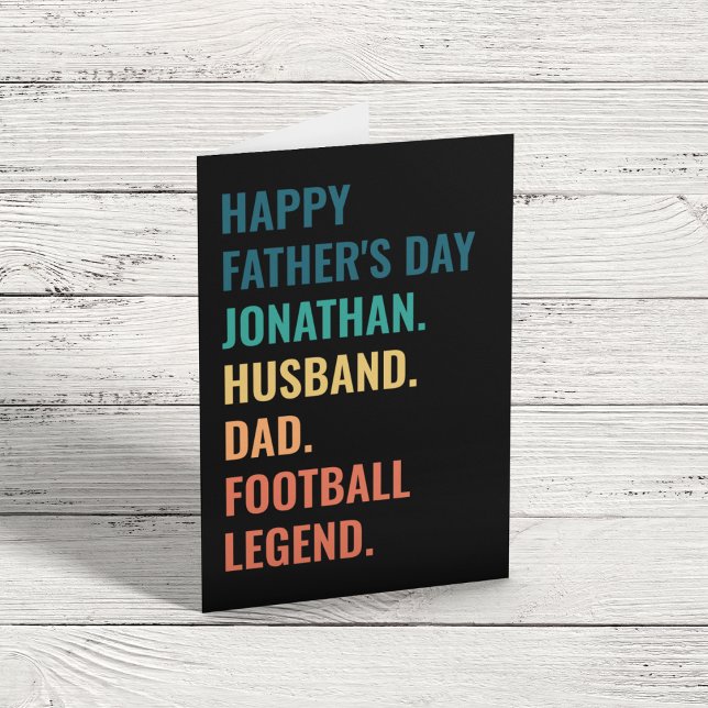 Husband Dad Football Legend Custom Father's Day Holiday Card (Creator Uploaded)