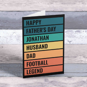 Husband Dad Football Legend Retro Father's Day  Holiday Card