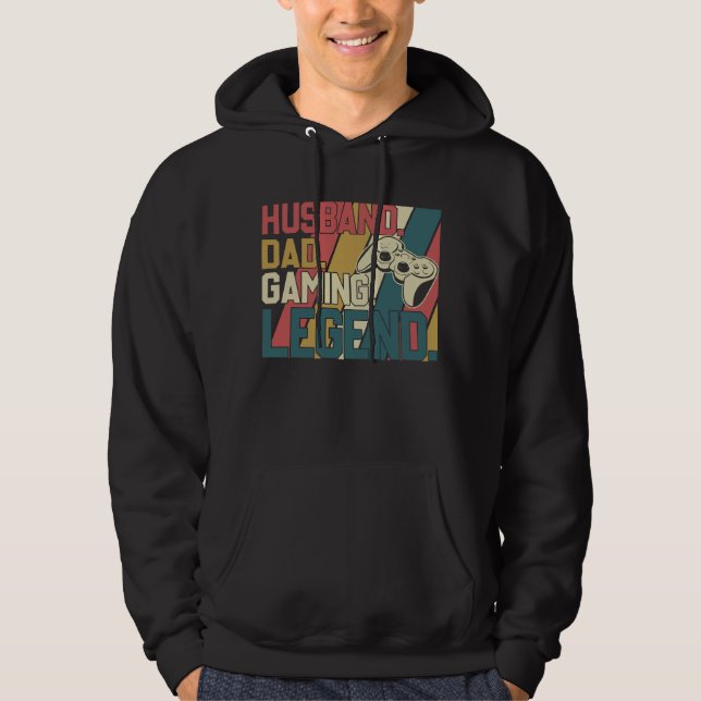 husband dad gaming legend hoodie (Front)