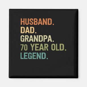 Husband dad grandpa 70 year old 70th birthday gift magnet