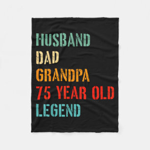 Husband Dad Grandpa 75 Year Old Legend 75th Fleece Blanket