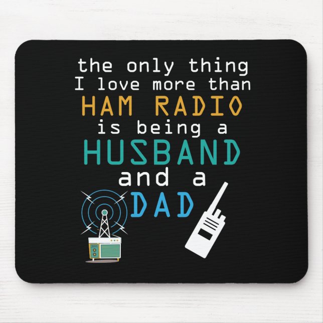 Husband Dad Ham Radio Fathers Day  Amateur Men Mouse Mat (Front)