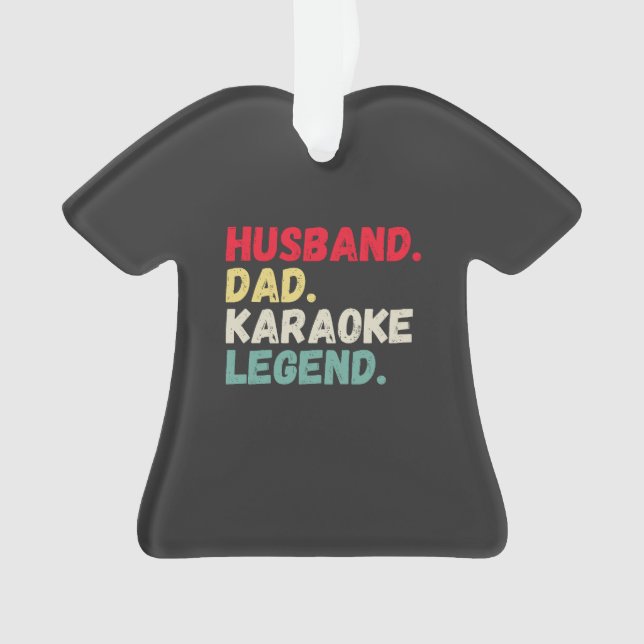 Husband dad karaoke legend vintage customised  ornament (Front)
