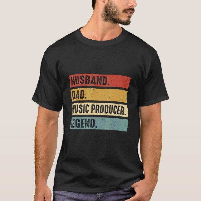 Husband Dad Music Producer Making Beats Beat Maker T-Shirt (Front)