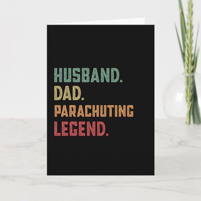 Husband Dad Parachuting Legend Parachutist Card (Front)