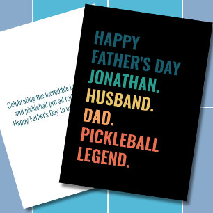 Husband Dad Pickleball Legend Custom Father's Day Holiday Card