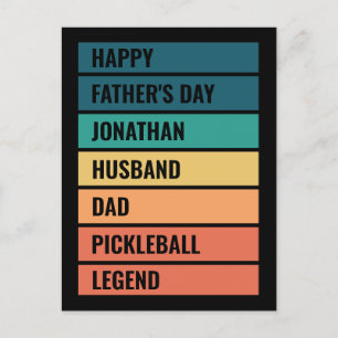 Husband Dad Pickleball Legend Retro Father's Day  Holiday Postcard