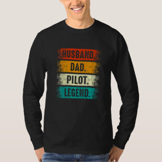 Husband Dad Pilot Legend Airplane Aviation Dad Fat T-Shirt