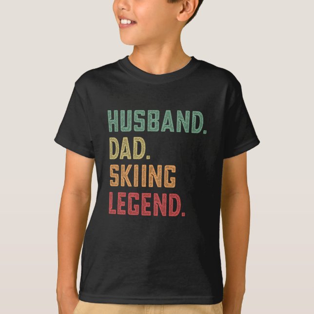 Husband Dad Skiing Legend Skiier T-Shirt (Front)