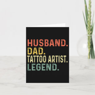 Husband Dad Tattoo Artist Legend Funny Retro Gift Card