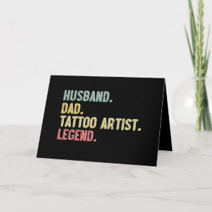 Husband Dad Tattoo Artist Legend Mens Vintage Card
