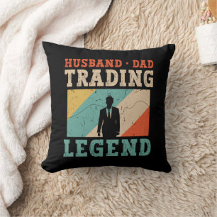 Husband Dad Trading Retro, Day Trader Stock Market Cushion