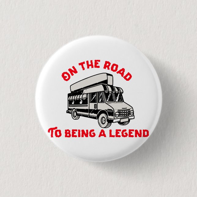 Husband dad trucker legend 3 cm round badge (Front)