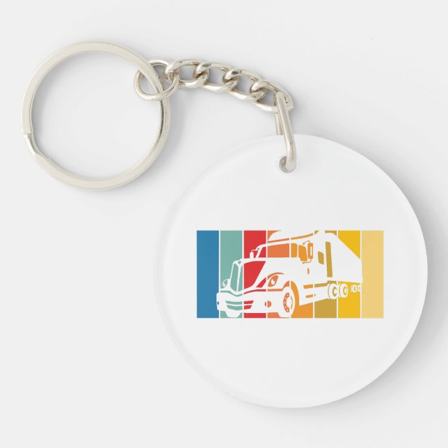Husband Dad Trucker Legend Funny Truck Driver Truc Key Ring (Front)