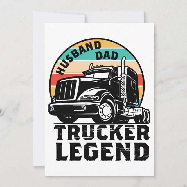 Husband Dad Trucker Legend Invitation (Front)