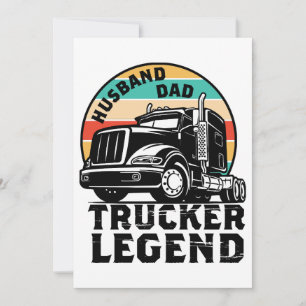 Husband Dad Trucker Legend Invitation