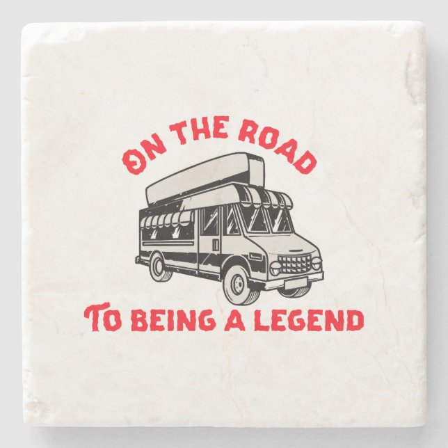 Husband dad trucker legend stone coaster (Front)