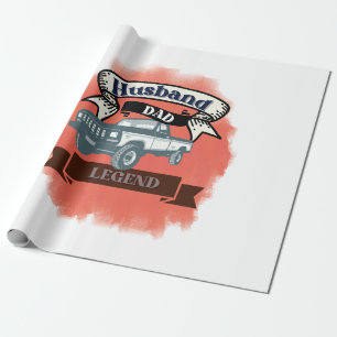 Husband Dad Trucker Legend The Ultimate All-in-One Wrapping Paper